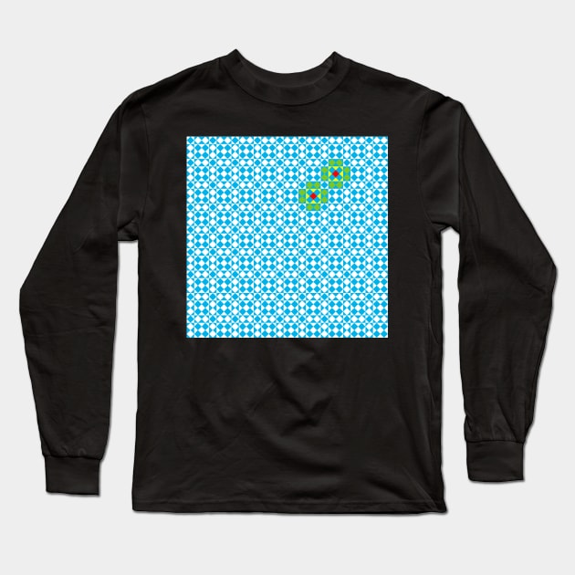 Tessellation tiling pattern in blue Long Sleeve T-Shirt by funmaths